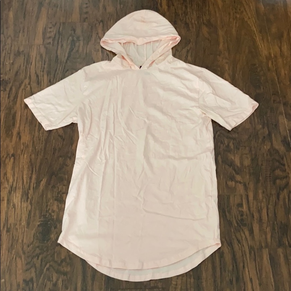 Light pink Short sleeve T-shirt with hoodie